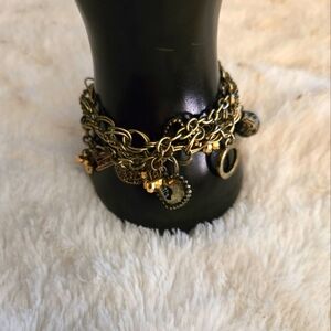 **3/$10** Charming Goldtone Chain Bracelet with Charms